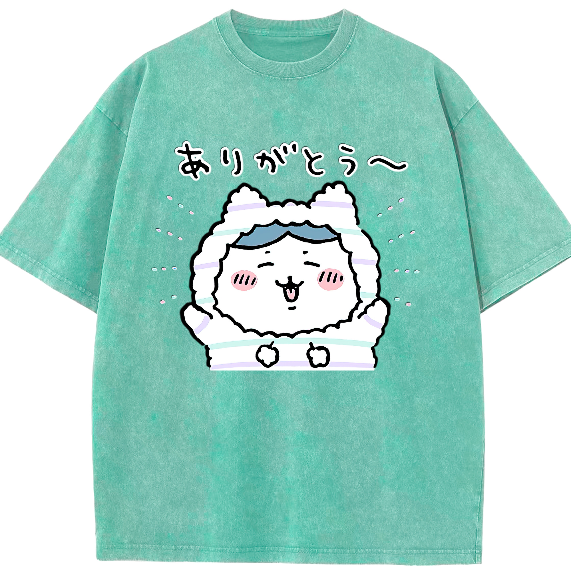 （画像用） ちいかわ ハチワレ Chii-kawa hachiware 綿100% ヴィンテージ風 半袖Tシャツ（フロントプリント）